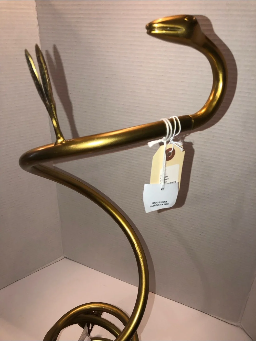New Anthropologie Home Decor Serpentine Brass Standing Toilet Paper Holder Stand